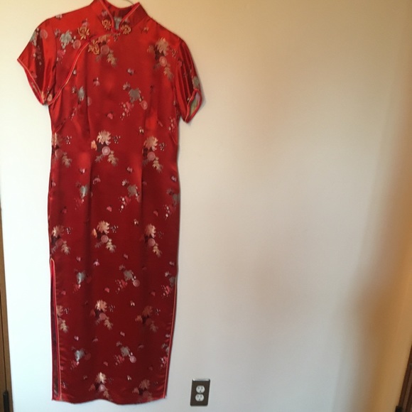 Red Mandarin Dress | Qipao - Picture 2 of 3